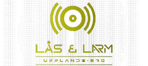 En avdelare med gula linjer och Lås & Larms logotyp.