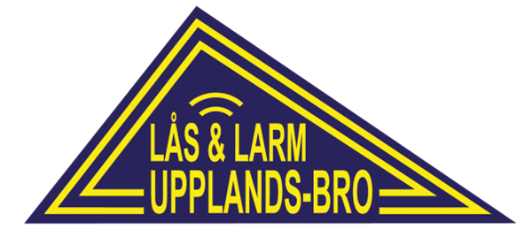 En avdelare med gula linjer och Lås & Larms logotyp.